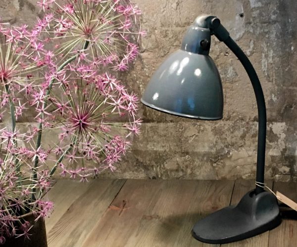 Vintage Industriemöbel Siemens Schreibtischlampe Blumen Dekoration